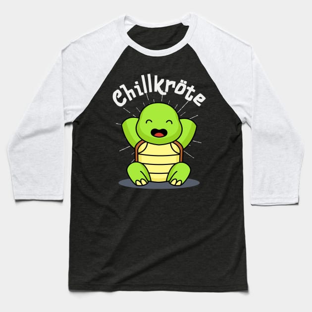 Chillkröte lustige Schildkröte Chillen Relaxen Baseball T-Shirt by Foxxy Merch